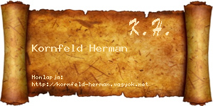 Kornfeld Herman névjegykártya