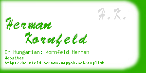 herman kornfeld business card